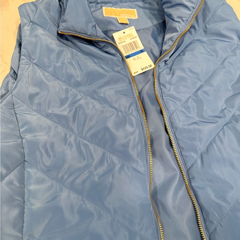Michael Kors Blue Quilted Vest - Picture 3 of 4